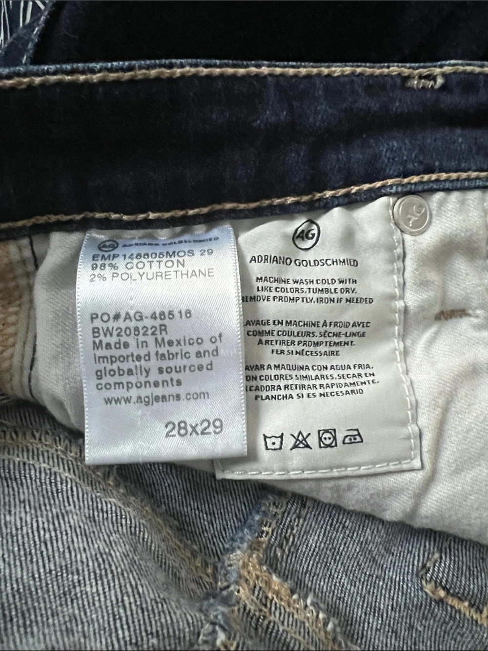 AG Adriano Goldschmied B-Type 03 Straight Leg Dark Wash Jeans 28x29
