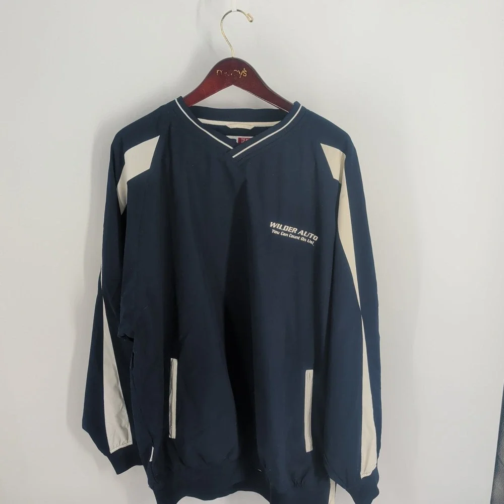 Russel Athletic Team Issue Authentic Apparel Wilder Auto Pullover Jacket Blue XL