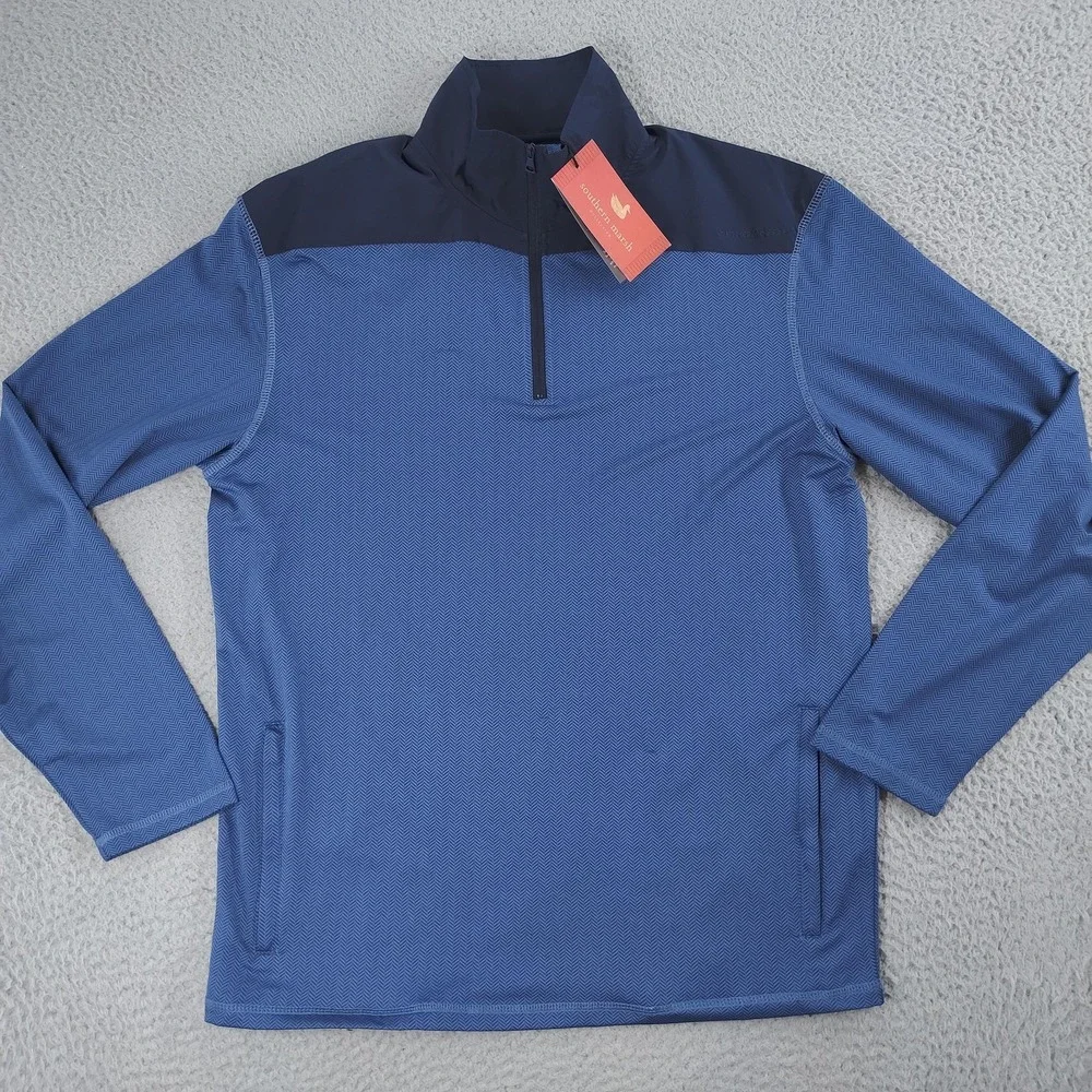 Southern Marsh FieldTec Karst Pullover Mens Small Blue Quarter Zip Stretch