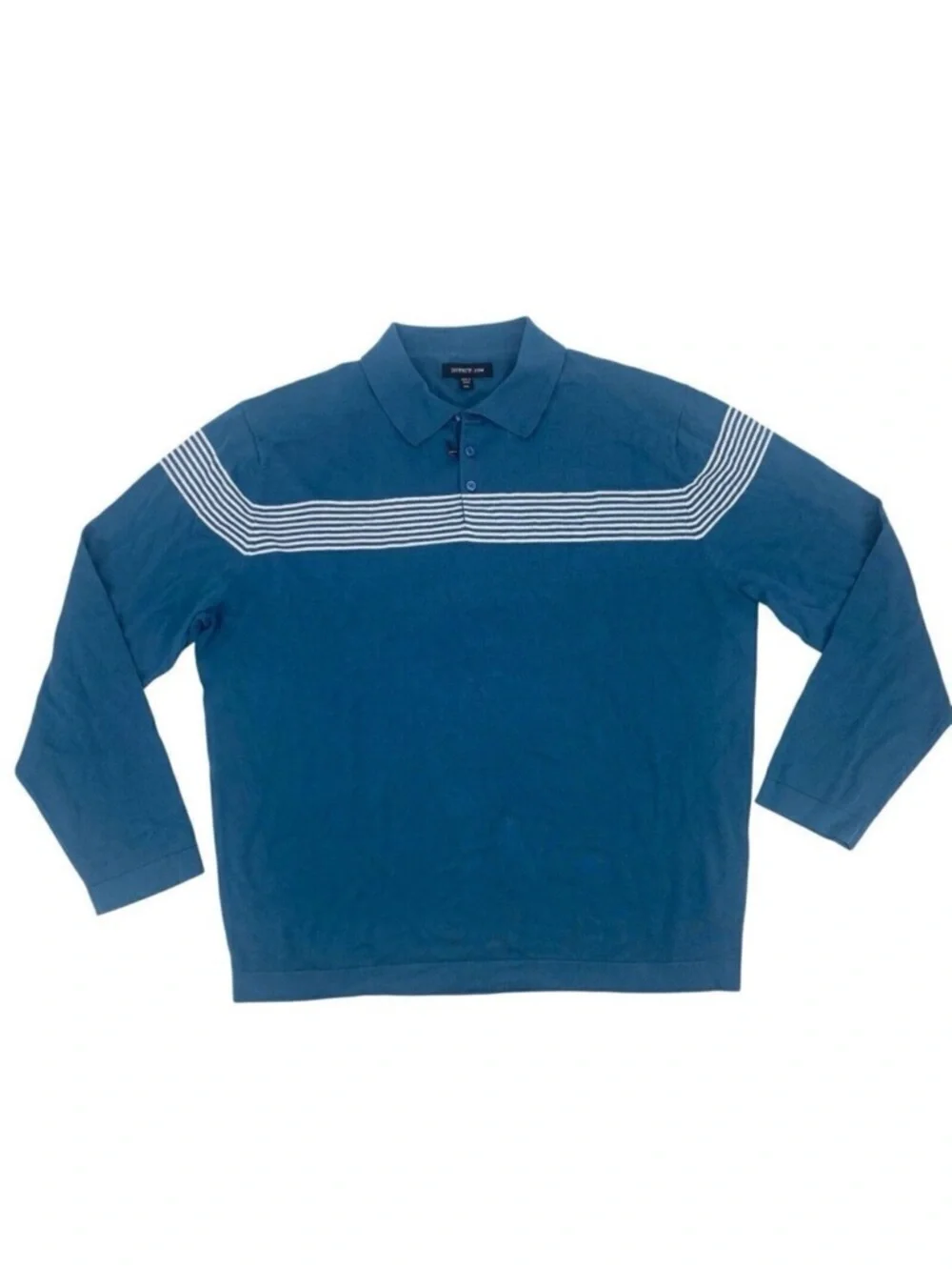 DSTRCT&ROW Mens Size XXL Sweater Collared Blue Stripe Pullover Stitchfix