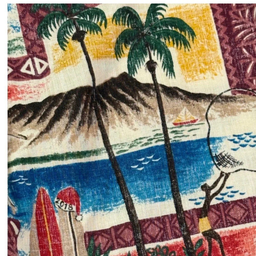 Reyn Spooner Shorts XL Mele Kalikimaka Christmas Santa Hawaiian Tropical Resort