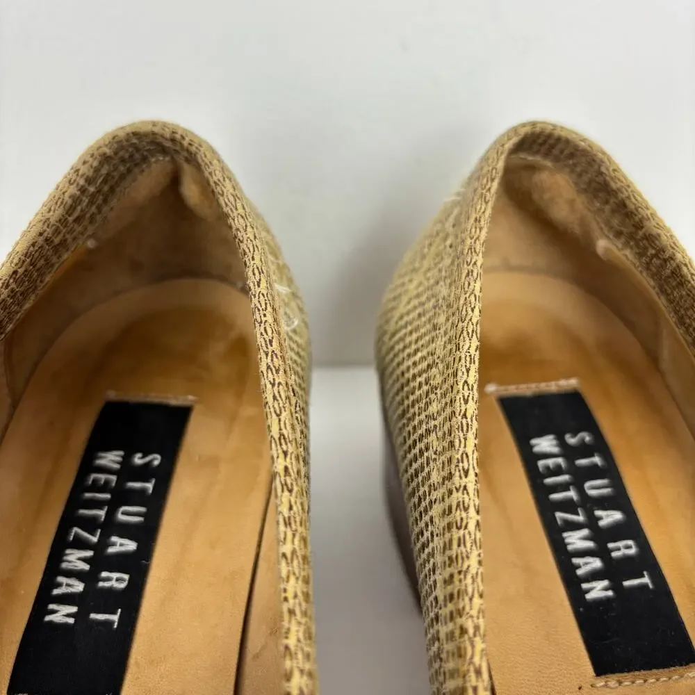 Stuart Weitzman Vintage Loafers US 7 Patent Leather Chain Detail 1.5