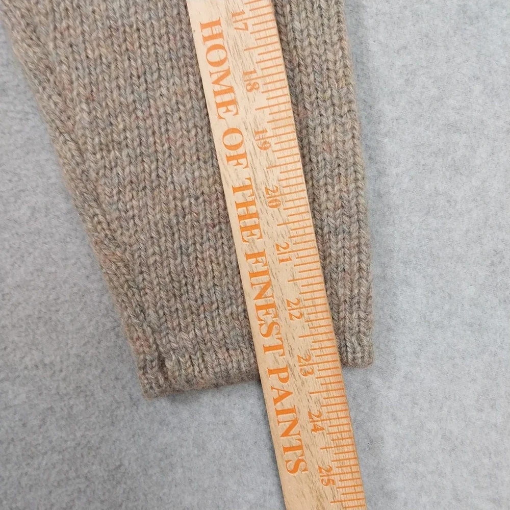 Vintage LL Bean Cardigan Womens Medium Biege Tan 100% Pure New Wool Cozy 90s