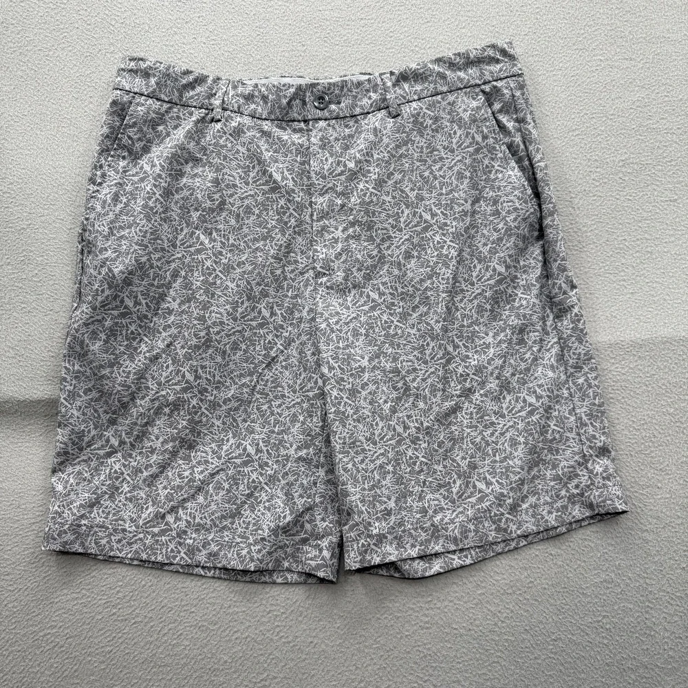 Greg Norman Tasso Elba Shorts Mens 33 Gray Chino Stretch 10‎ Inseam Golf Casual