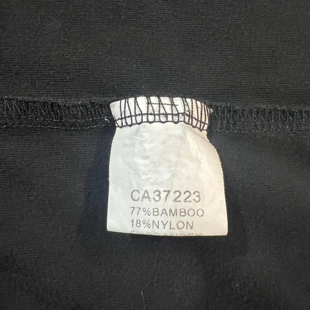 Bamboo by Creation Cardigan Topper Womens Medium Black Draped Open‎ 3/4 Sleeve M