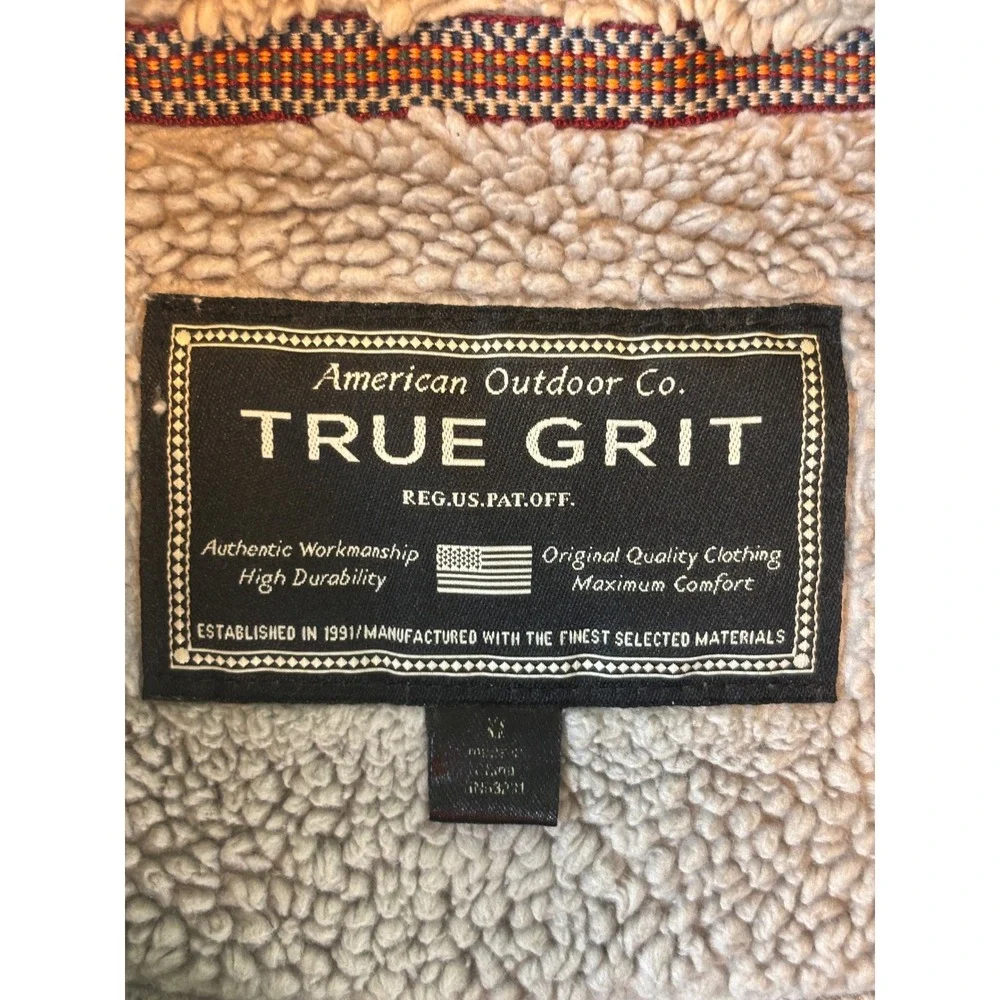 True Grit Mens Grey Sherpa Fleece Quarter Zip Pullover Sweater 51M231OSH XS gray