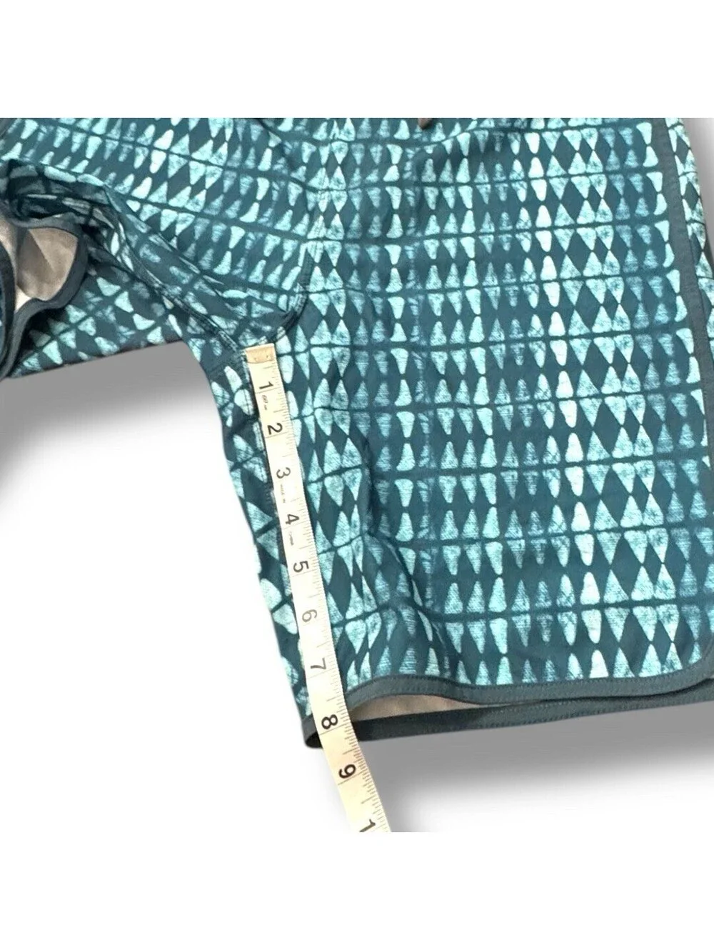 PrAna Roots Studio Green Blue Geometric Board Short Swim Water Men’s Size 30