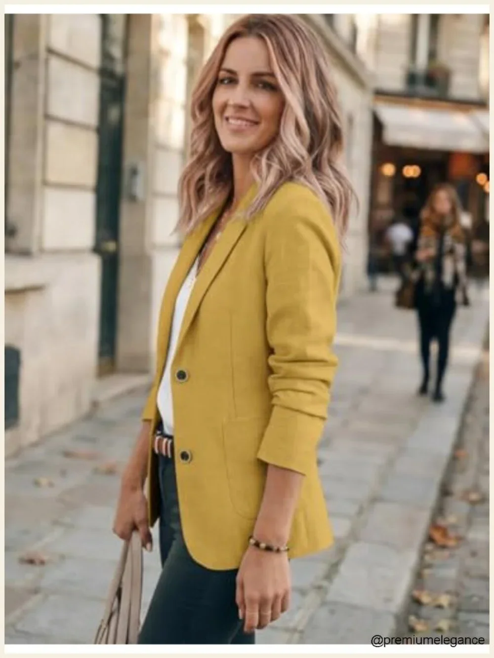Linen Blazer Women Casual Long Sleeve V Neck Loose Fit Suit Jacket with Pockets