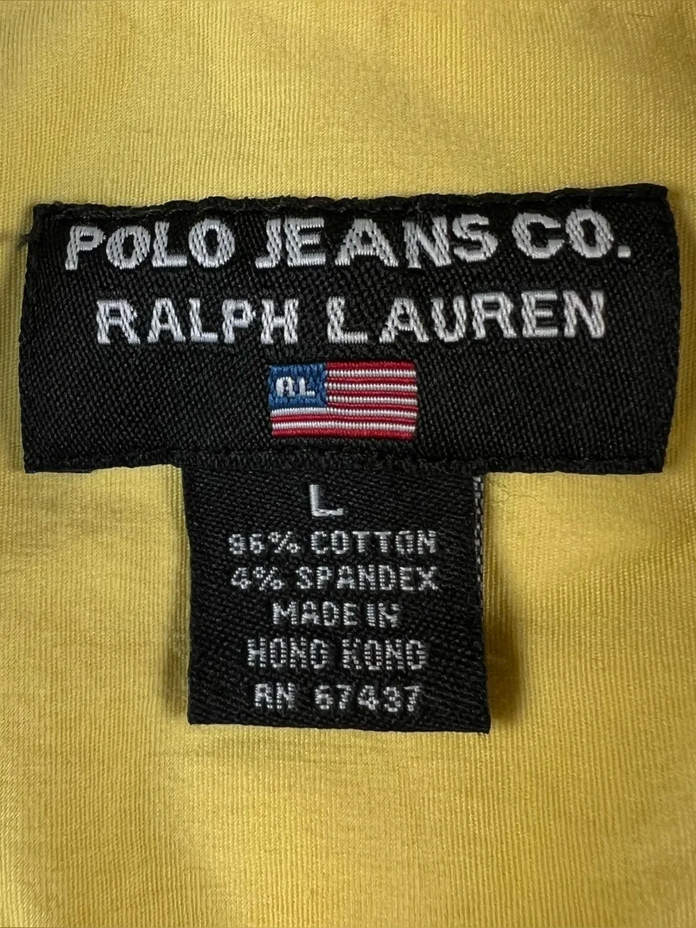 Polo Jeans Co Ralph Lauren Shirt Yellow Button Up Women's Large Vintage