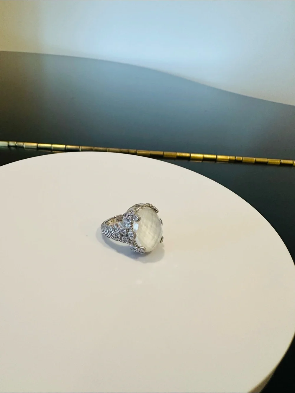 Judith Ripka Luxury Vintage Retro Designer Couture Runway RARE Authentic Ring