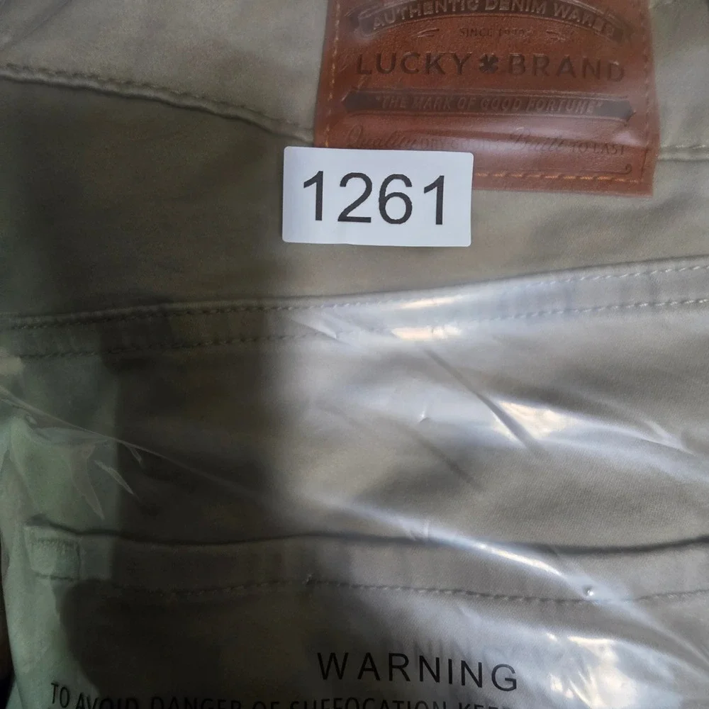 Lucky Brand 410 Athletic Straight Khaki Pants Mens 34x30 Tan Stretch Cotton