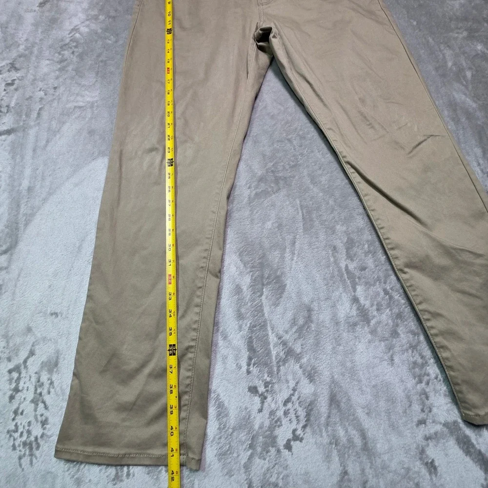 Lucky Brand 410 Athletic Straight Khaki Pants Mens 34x30 Tan Stretch Cotton