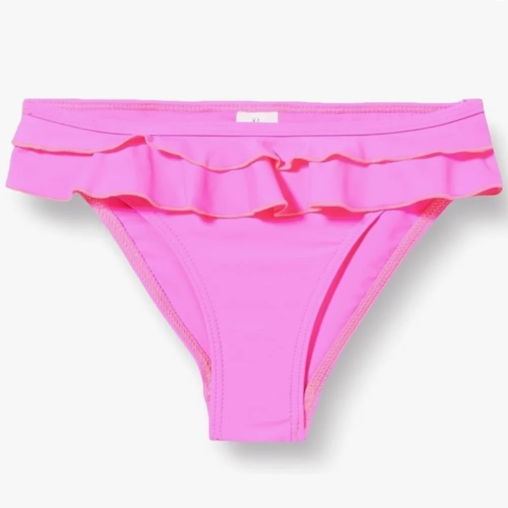 Body swimwear pink ruffle bikini size 10 bottoms polyester