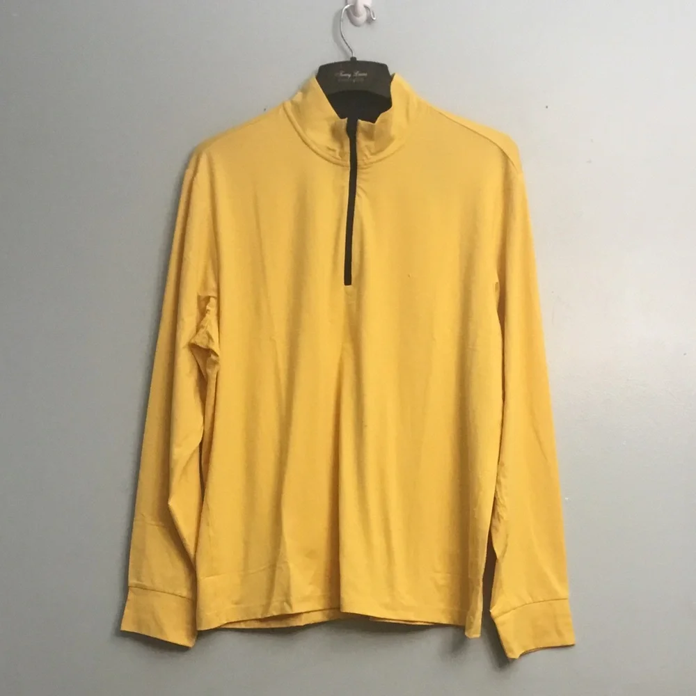 POLO RALPH LAUREN Yellow Zip Up Sweater with High Collar