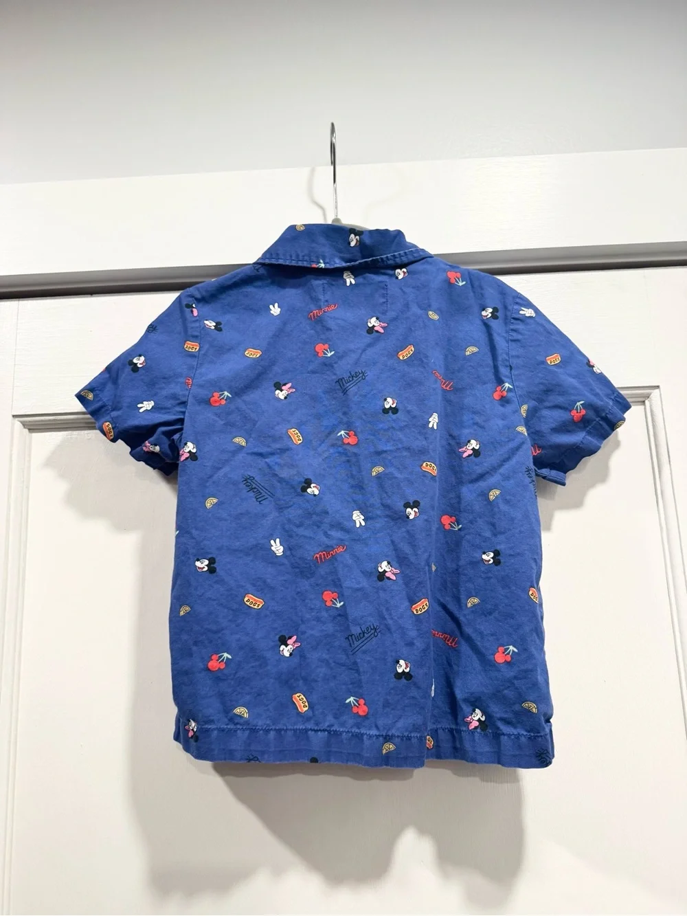 Old Navy x Disney Mickey Mouse Poplin Cotton Button Up Shirt 3T Hotdog Fall