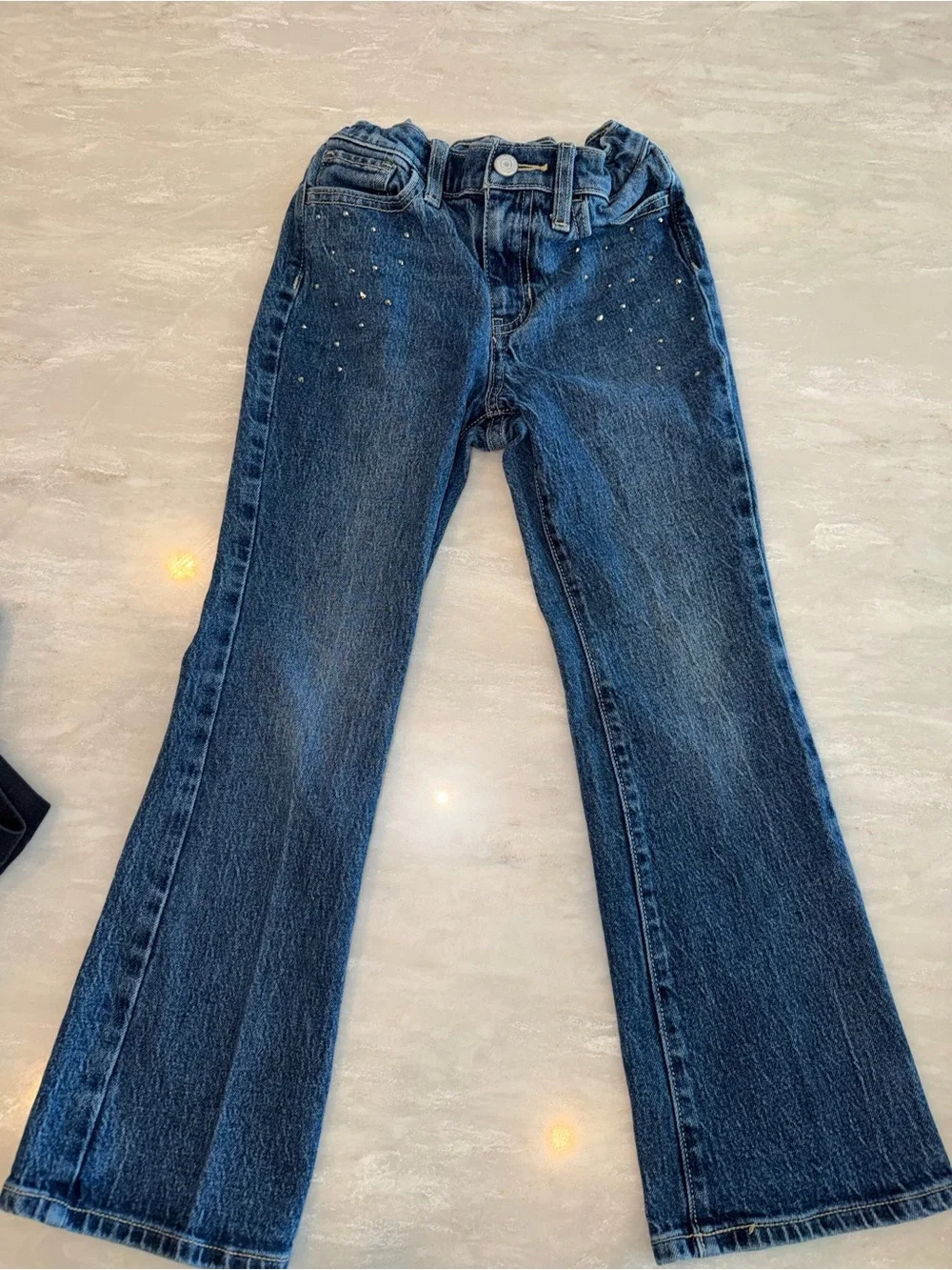Old Navy Girls Size 8 High-Rise Rhinestone Flare Jeans