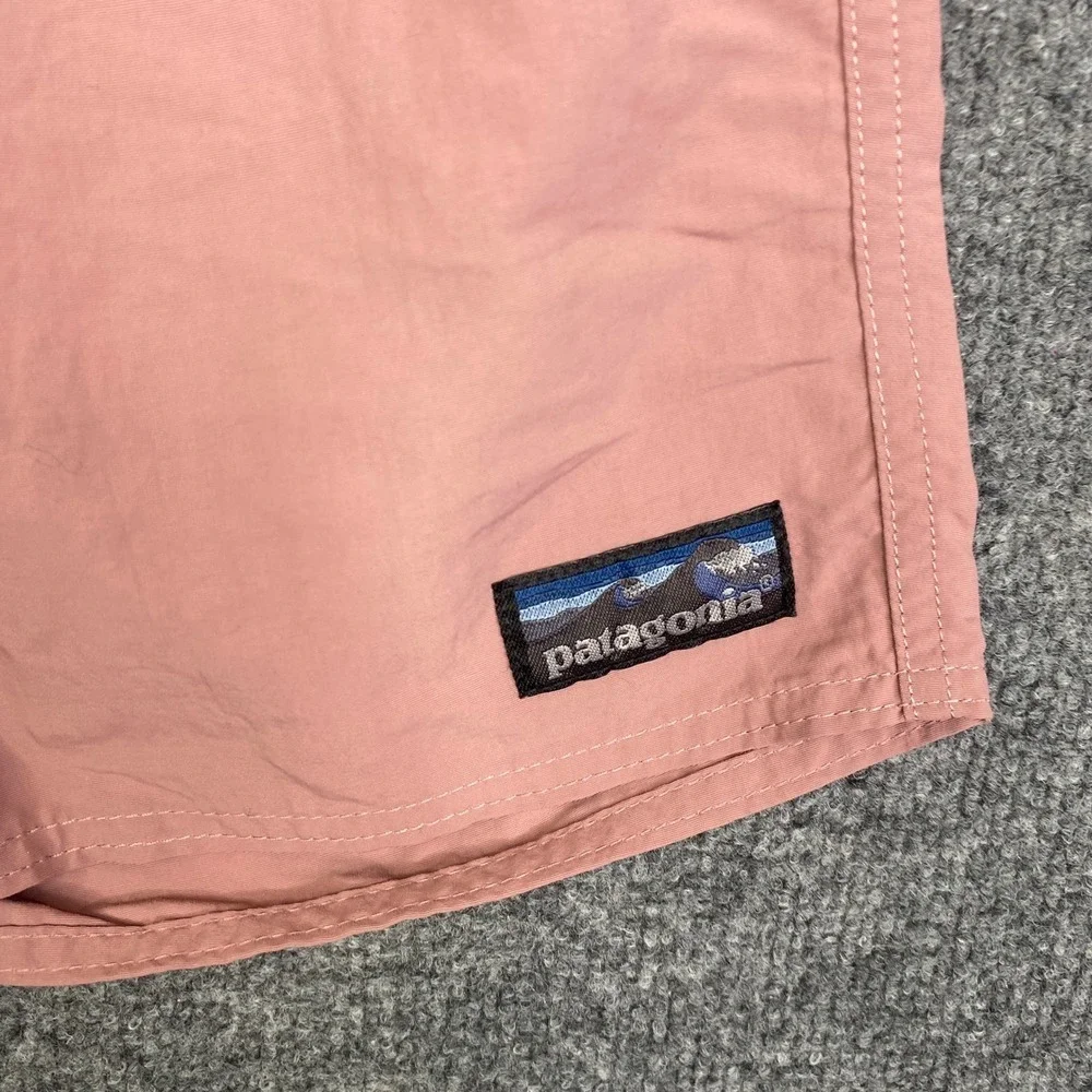 Patagonia Mens Scallop Hem Board Shorts Pink Navy Blue 28 STY86623 SP23