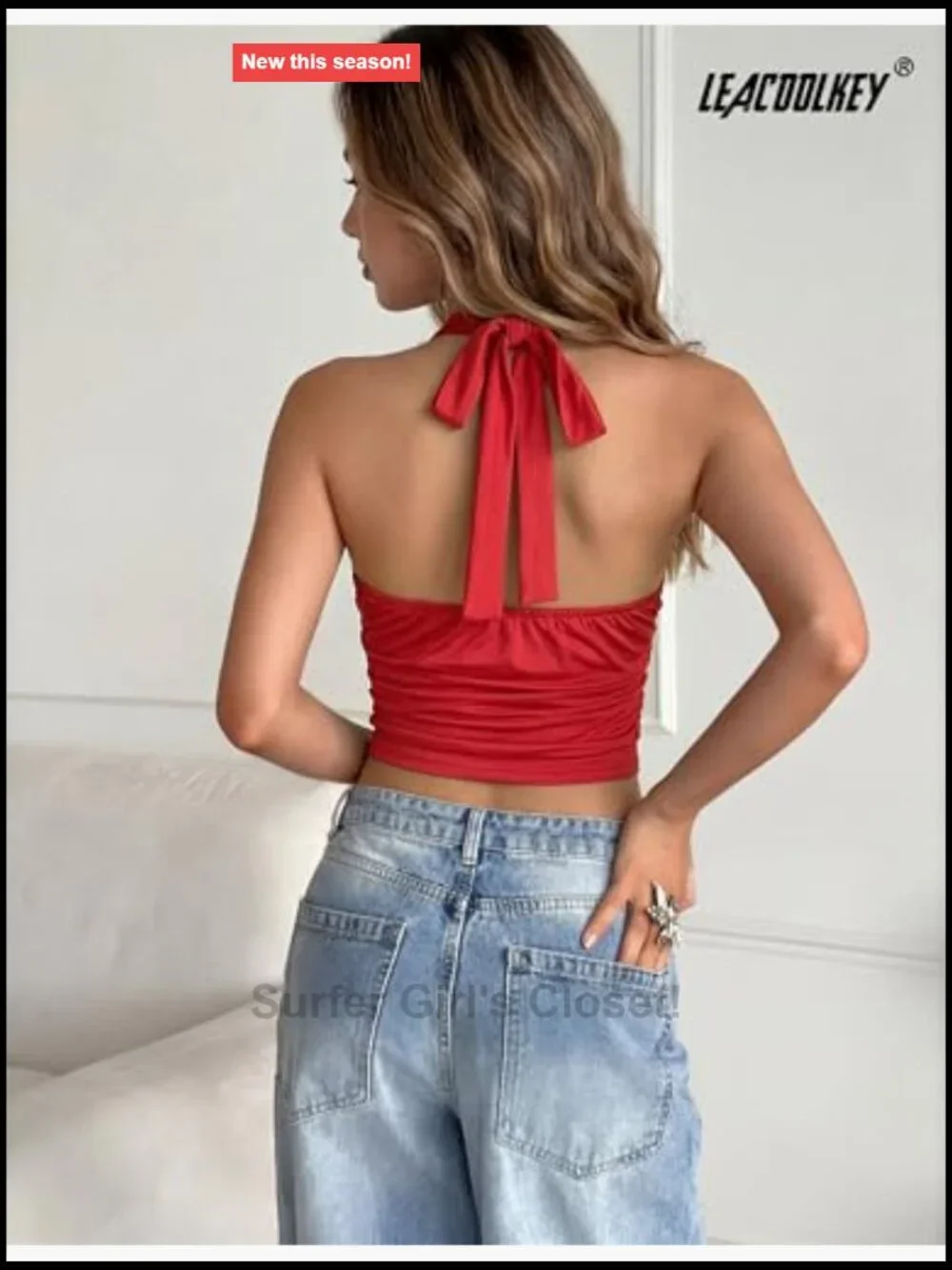 Women's Sexy Open Back Halter Tank Top Cowl Neck Sleeveless Summer Going Out Top