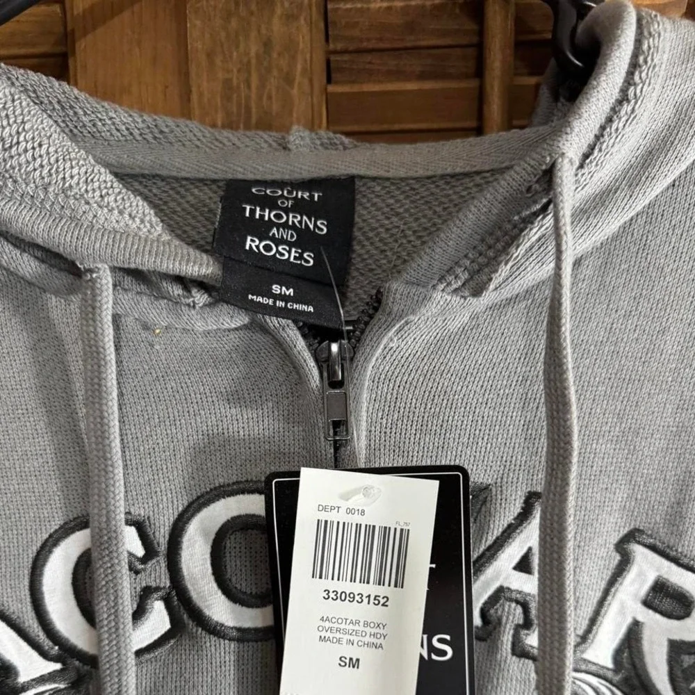 Hot Topic roses hoodie grey