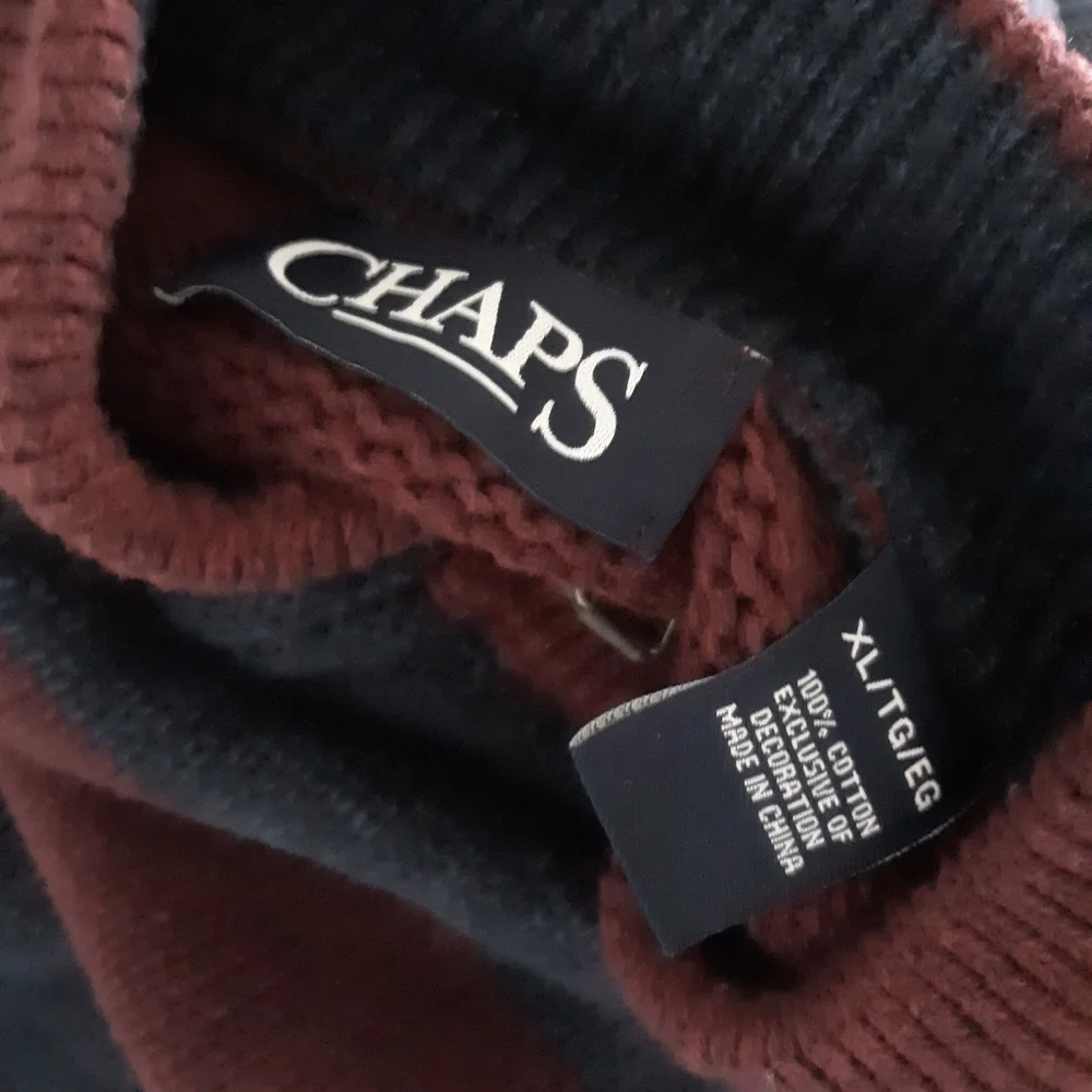 VTG Chaps 1/4 Zip Sweater XL