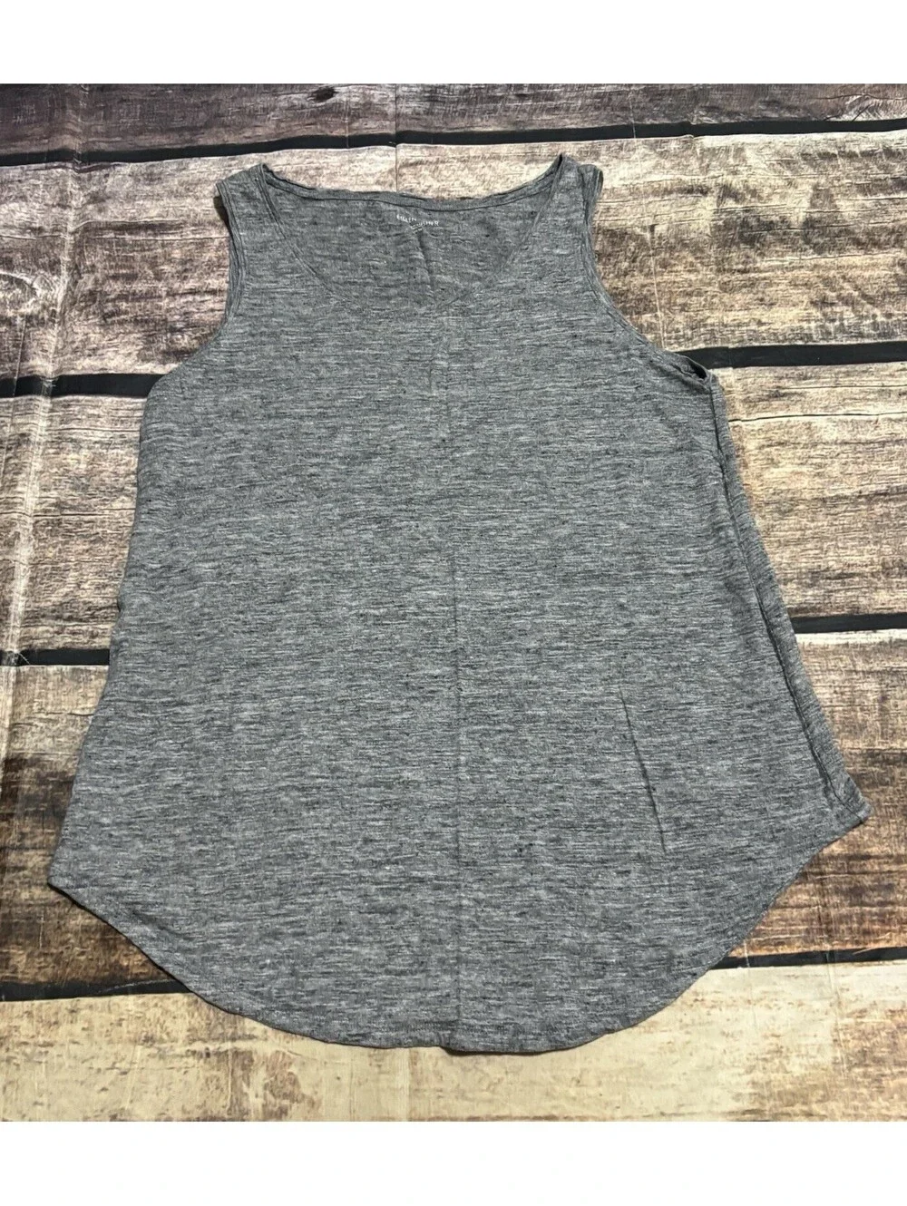 Eileen Fisher Tank Top Womens Medium Organic Cotton Linen Gray