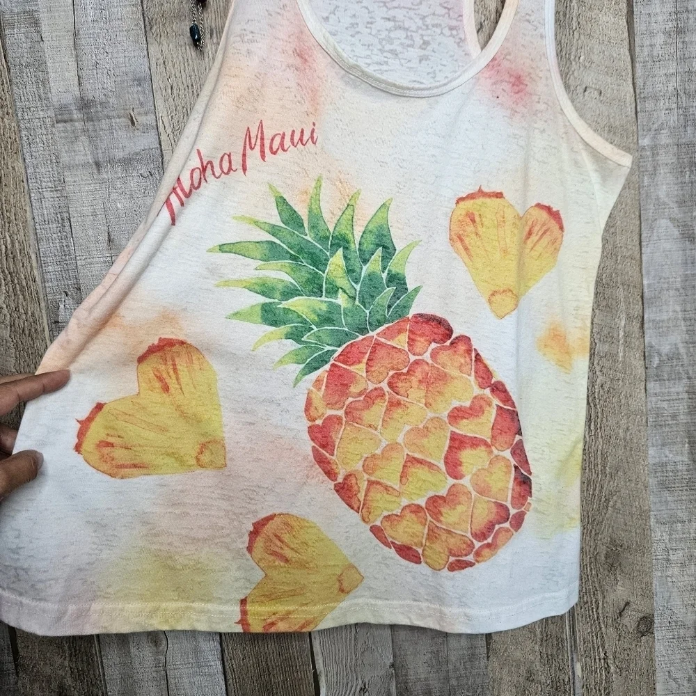 Kai Wahine Designs handmade design Pullover tank top Pineapple size Large
