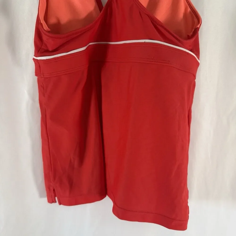 Athleta Swim Top Women's Medium Red Print Tank Top Pullover Stretch