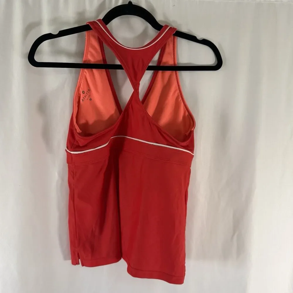 Athleta Swim Top Women's Medium Red Print Tank Top Pullover Stretch