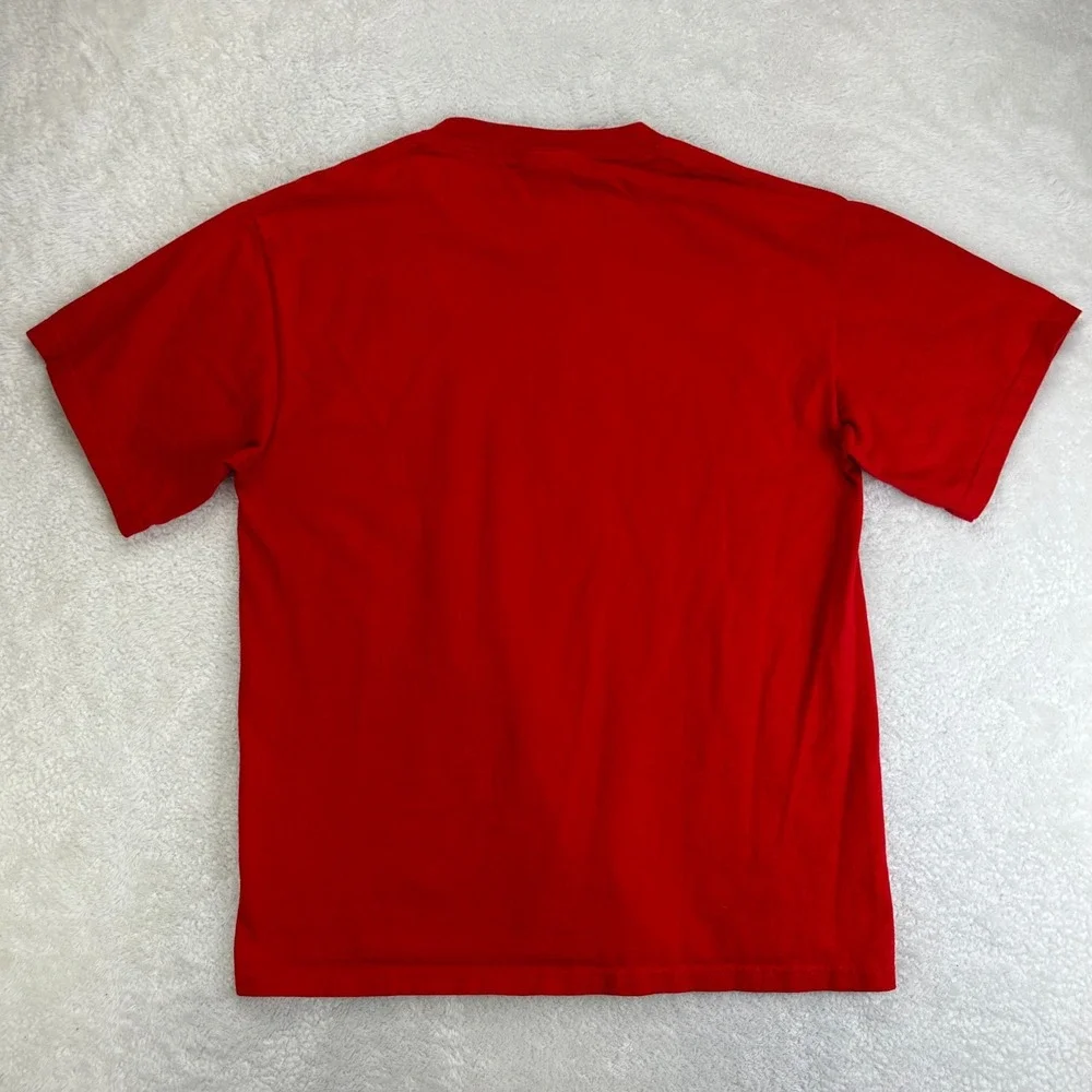 Vintage Lee T-Shirt Womens M Red Graphic Ohio State Buckeyes Short Sleeve