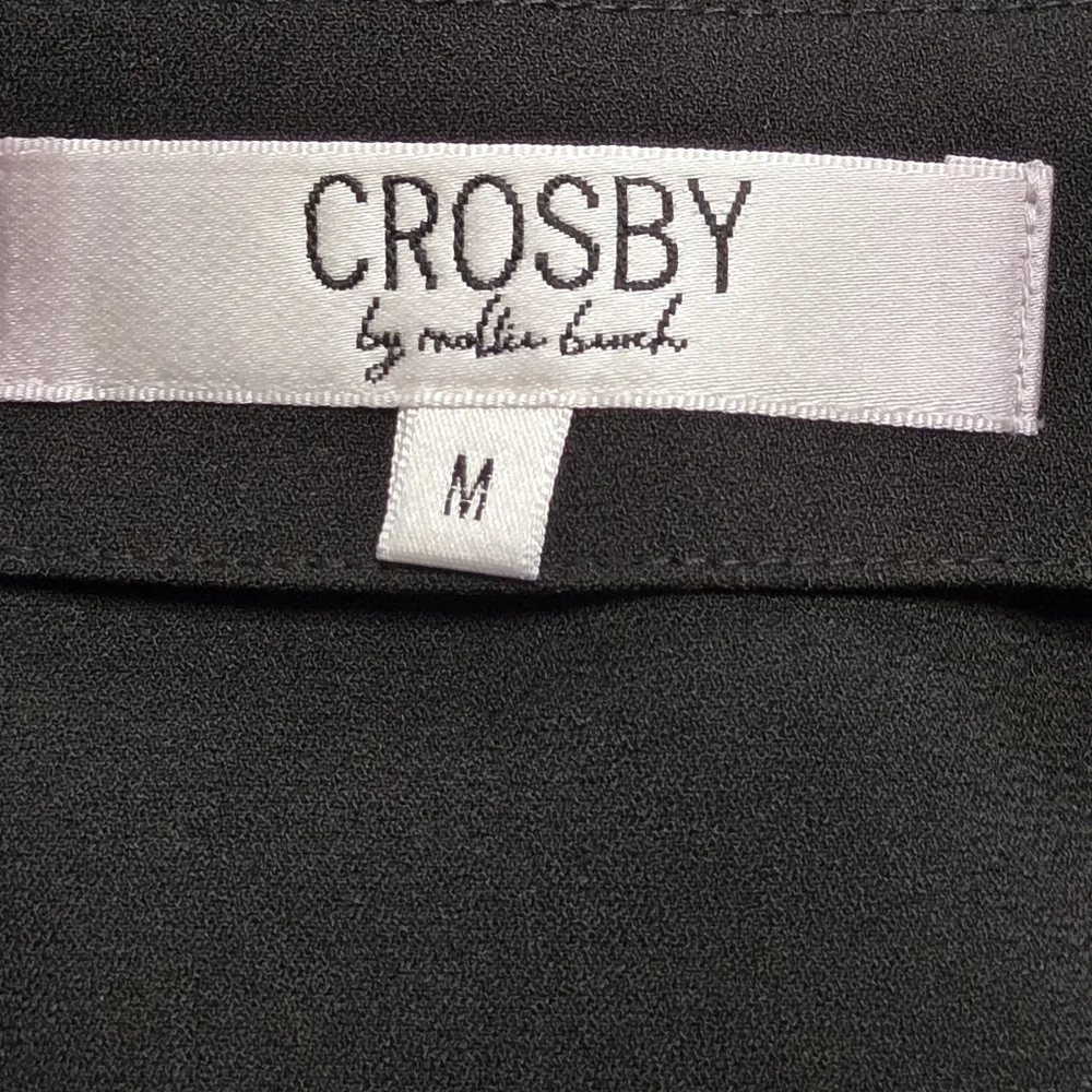Crosby by Mollie Burch Black Sheer Puff Sleeves Statement Top Womens Medium