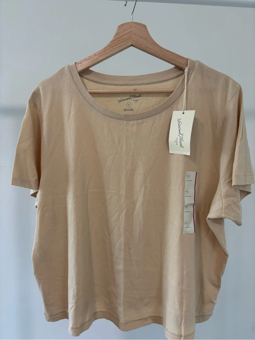 100% Cotton Beige Women's Tee by Universal Thread | Size XXL | NWT