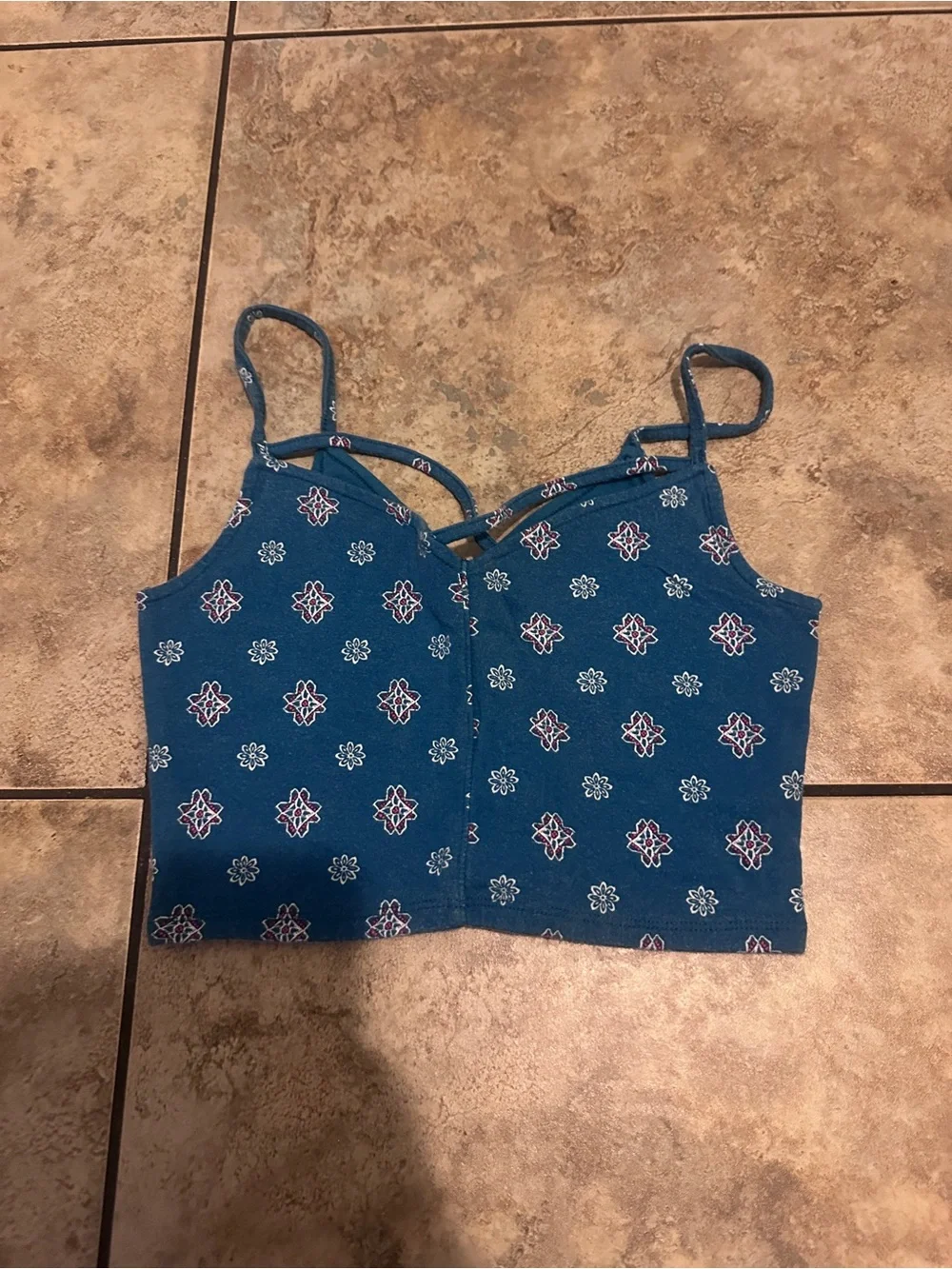 Hollister Cropped Paisley Tank Top