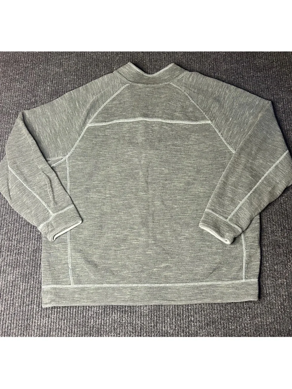Tommy Bahama Jeans Reversible 1/4 Zip Pullover Sweatshirt Sage Green Men’s M
