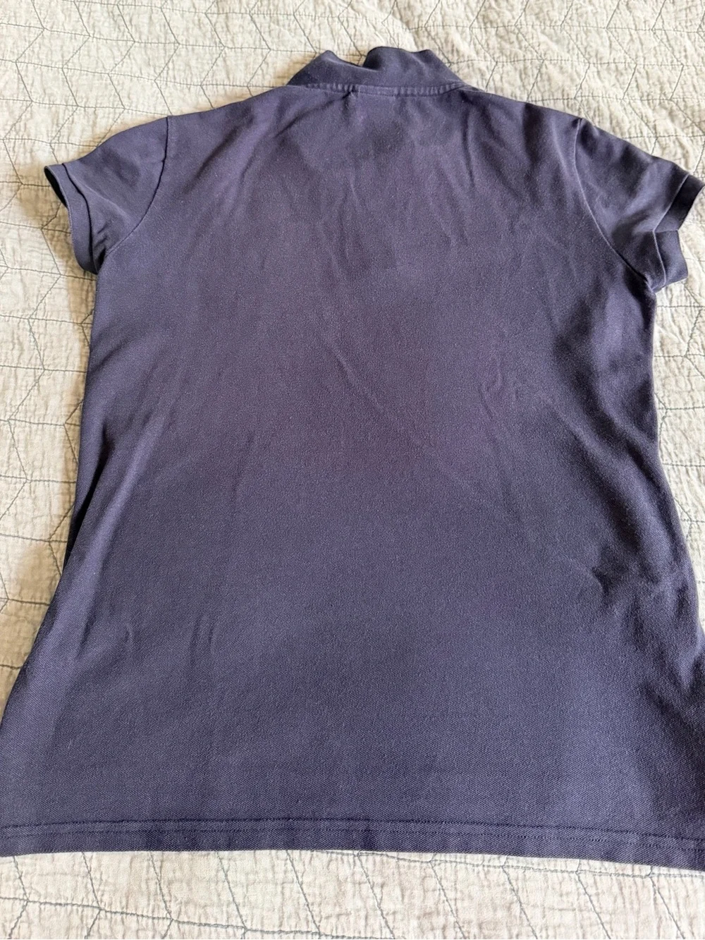 Lacoste Women's Navy Blue Short Sleeve Polo with Crocodile Logo
