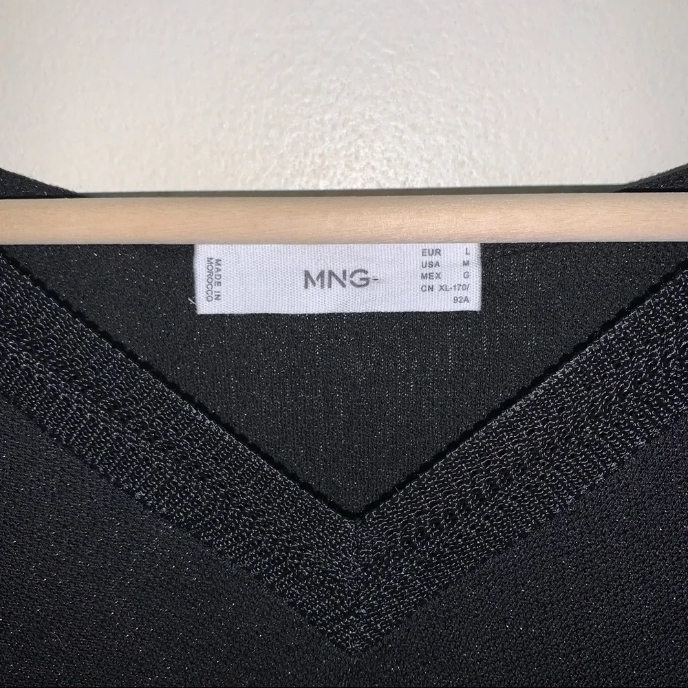 EUC Mango Sparkly black top by