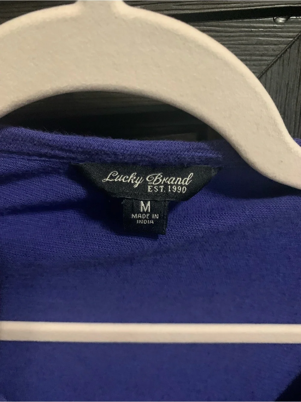 Lucky Brand Purple Embroidered Long Sleeve Tee