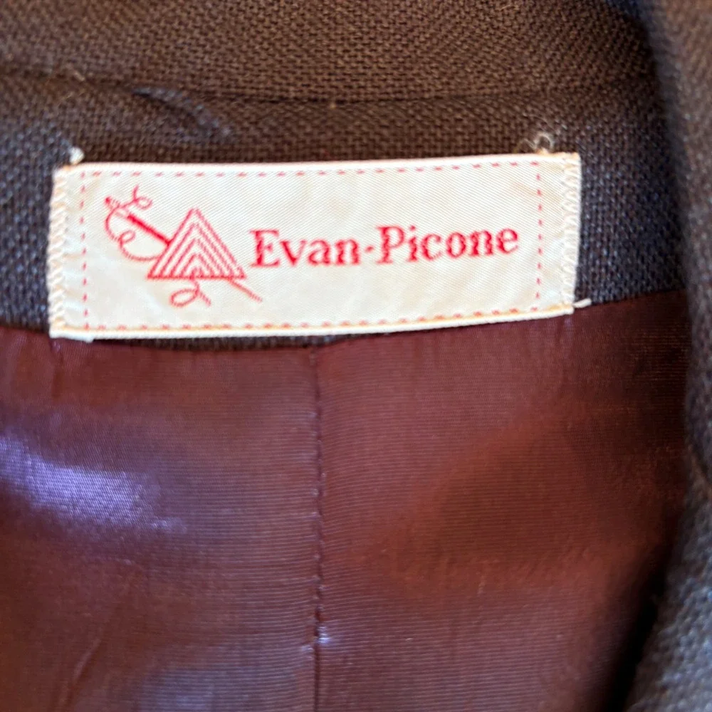 Vintage Evan-Picone Navy Blue Skirt Suit Blazer and A-Line Skirt Set