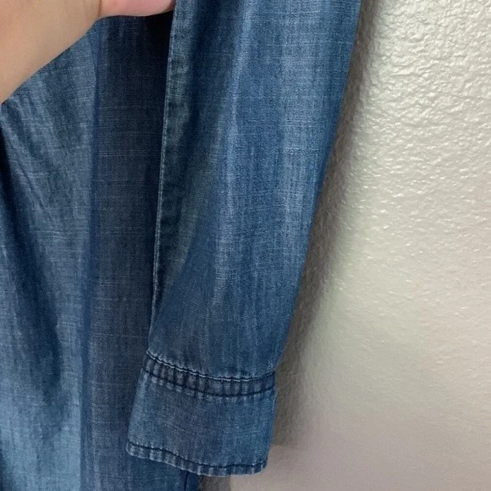 Vintage America Blues Anita Embroidered Chambray Boho top XS