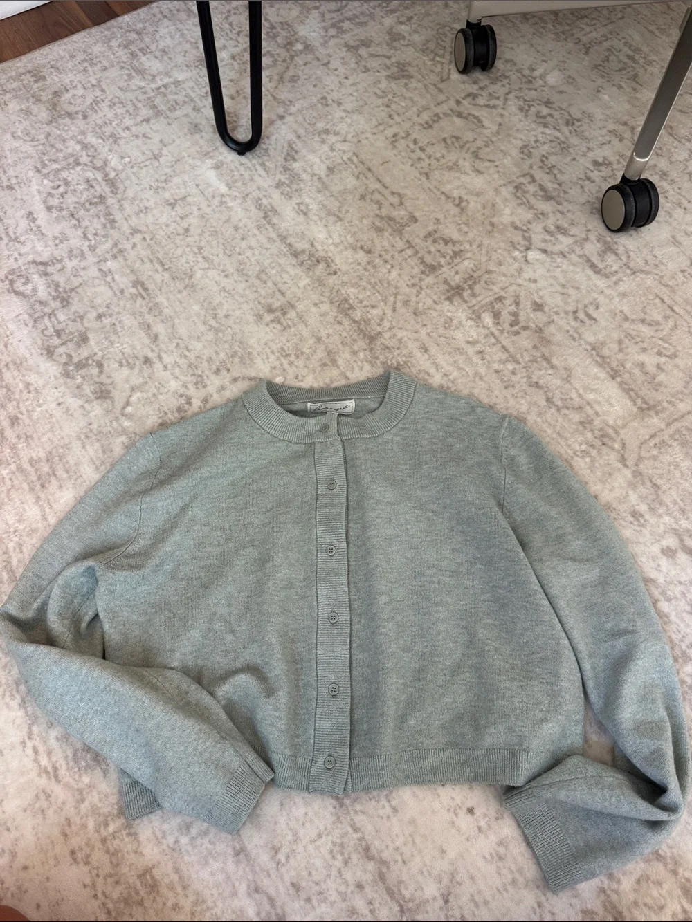 Soft Mint Button-Front Women's Cardigan Sweater