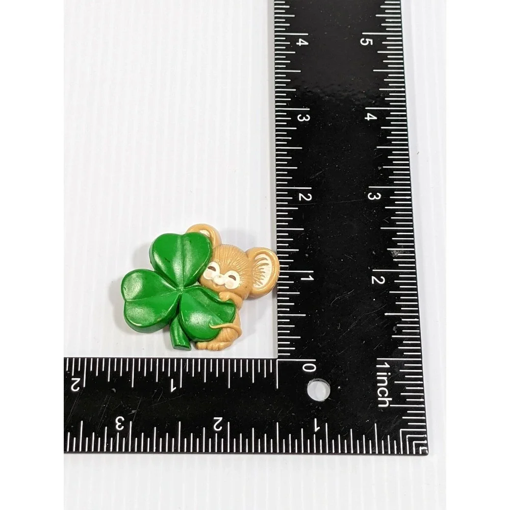 Vintage 1983 Hallmark Clover Shamrock Mouse Pin St Patrick's‎ Day