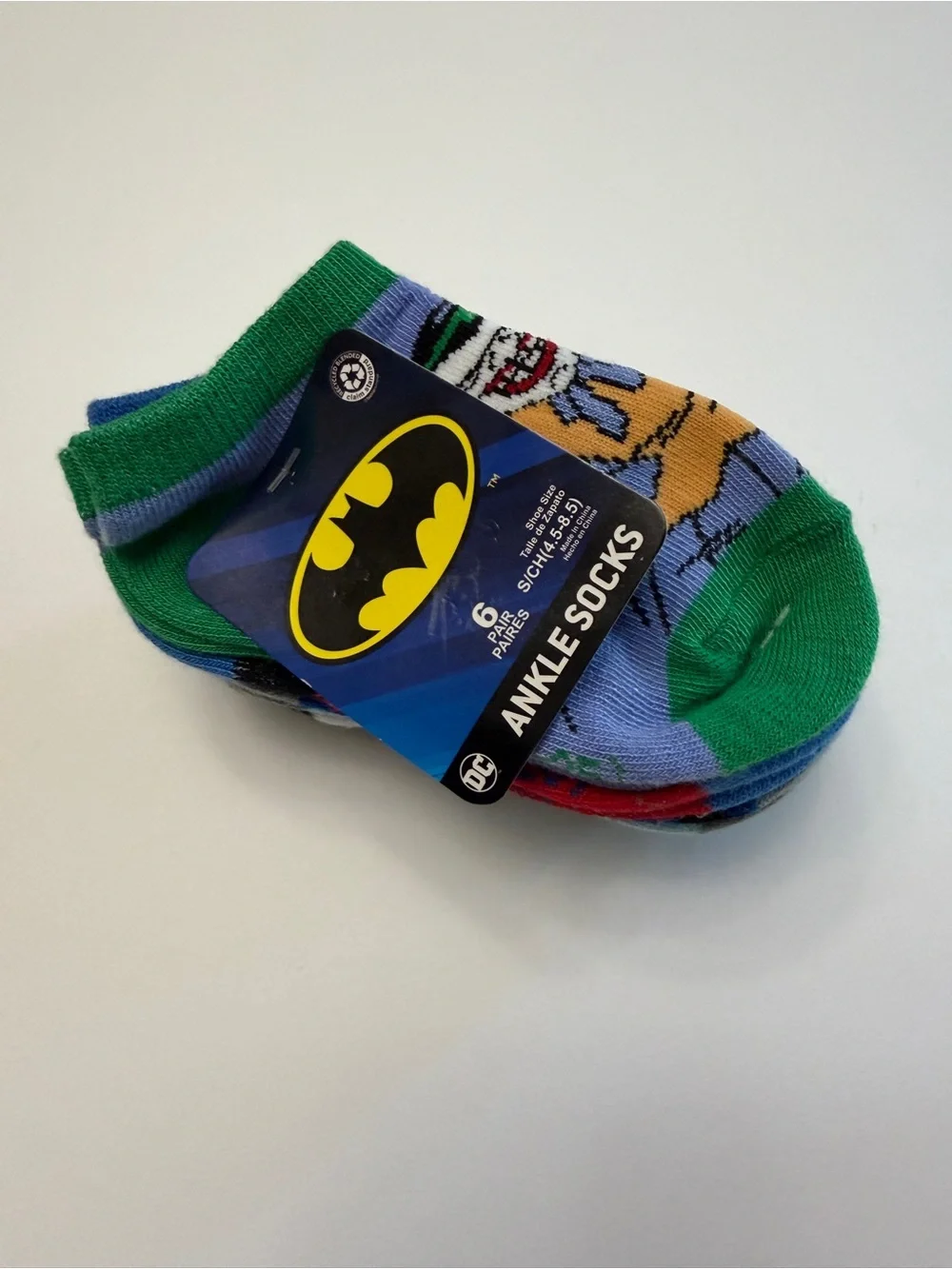 DC Marvel Kids Ankle Socks size Small/Child (4.5-8.5)