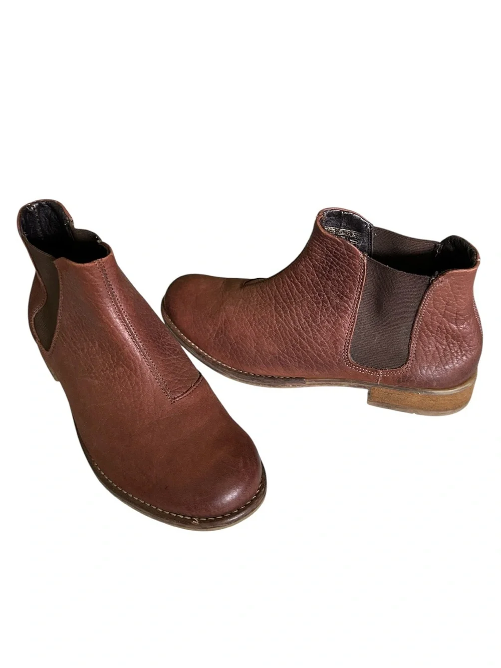Josef Seibel Brown Pebbled Leather Chelsea Ankle Boots Comfort Booties EU 39