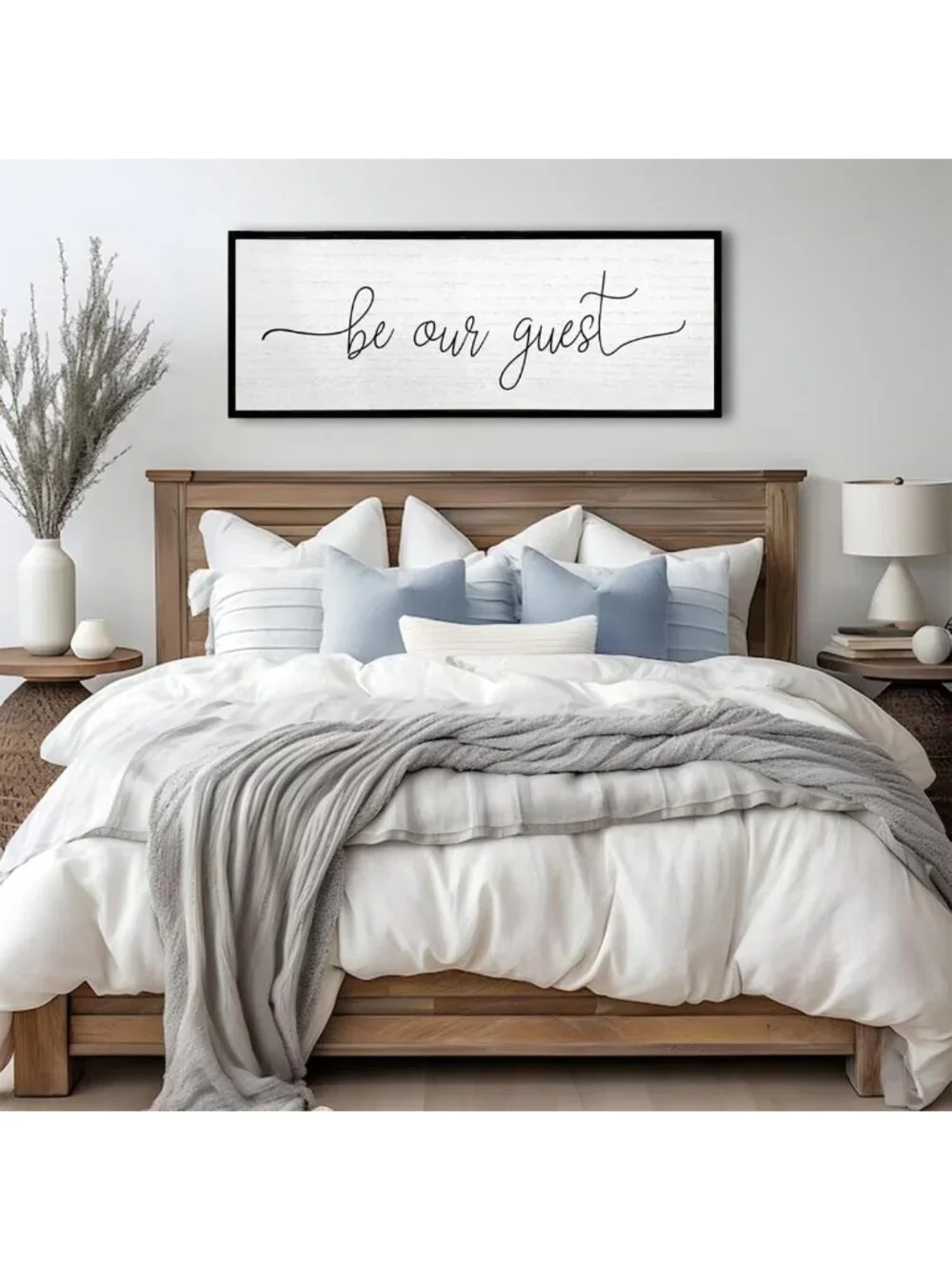 Be Our Guest Wall Decor Sign - 40''x15'', Elegant Black Home Accent Art