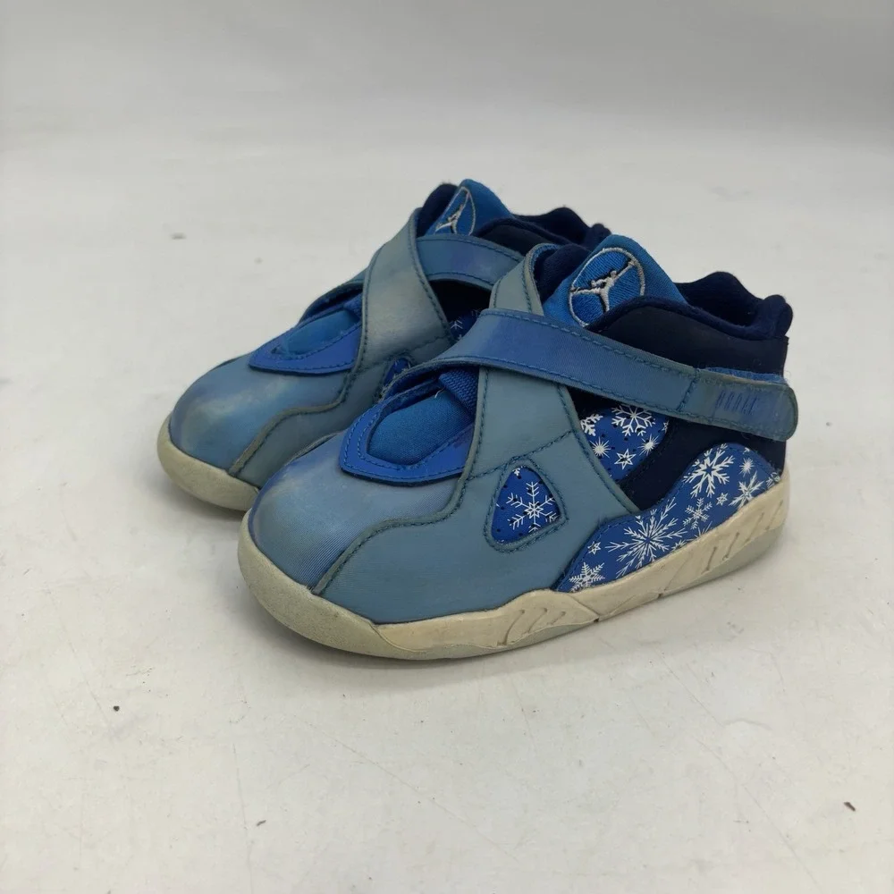 Nike Air Jordan Retro 8 Snow Flake Blizzard Shoes Infant 8C 305360 400 Blue