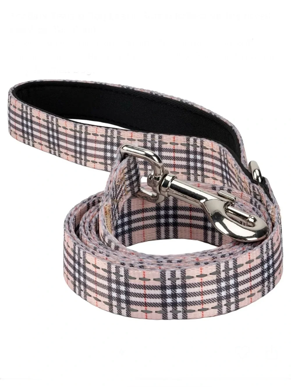EcoBark Teacup Dog Leash, Soft & Reflective Toy Breed Leashes, Tan Plaid Strong