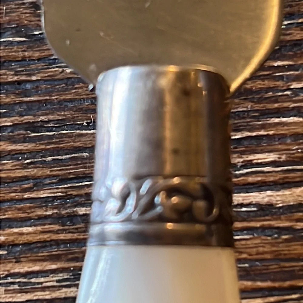 Antique Kottle “Keen Edge” mother of pearl & sterling silver carving knife 12”