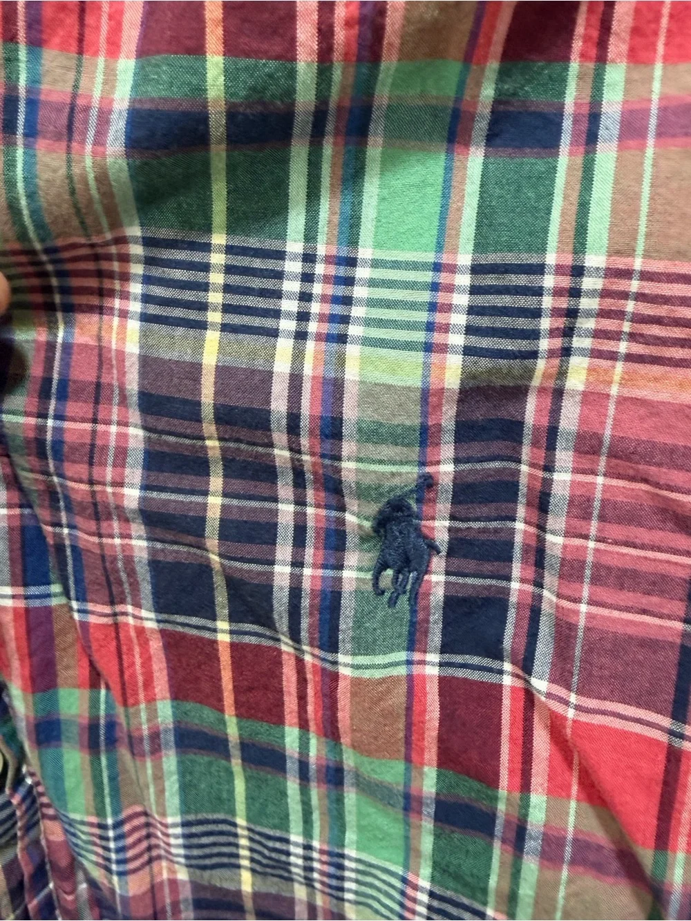 Ralph Lauren Red, Green & Navy Plaid Button-Down Shirt