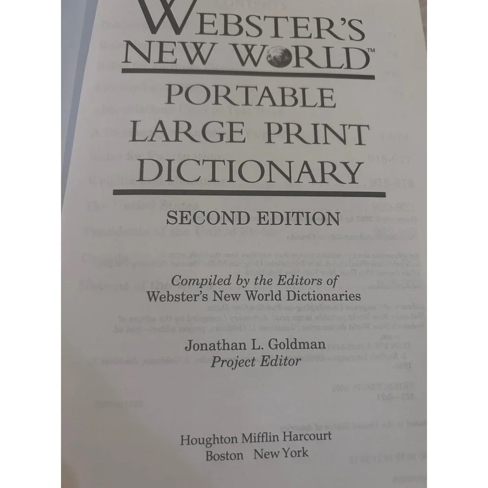 Webster's New World Portable Large Print Dictionary‎ Fourth College Edition