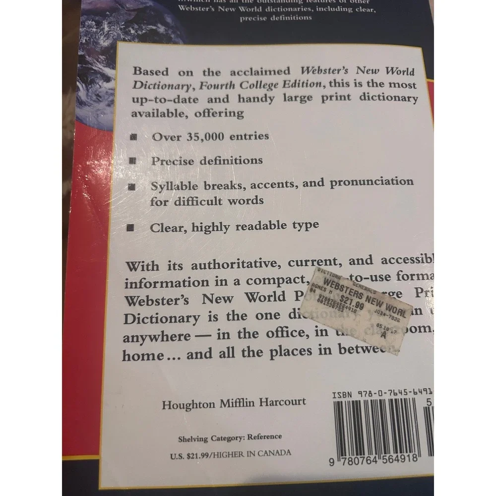 Webster's New World Portable Large Print Dictionary‎ Fourth College Edition