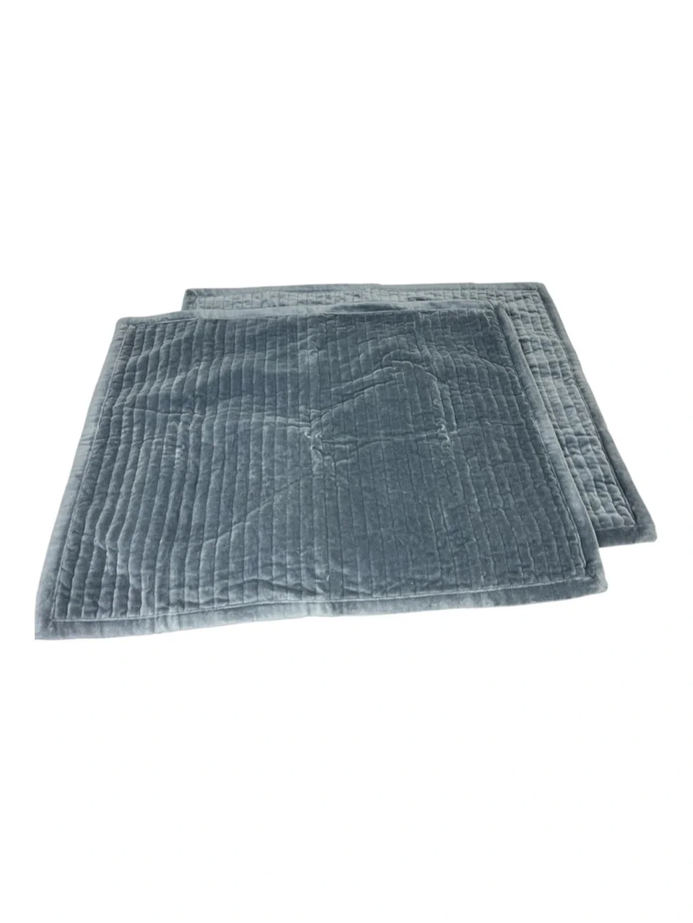 Quince Standard Shams Velvet Channel Glacier Like New